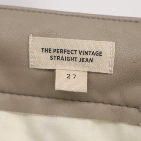 MADEWELL The Perfect Vintage Straight Jean Faux Leather Pumice Beige Size 27 - Picture 8 of 11